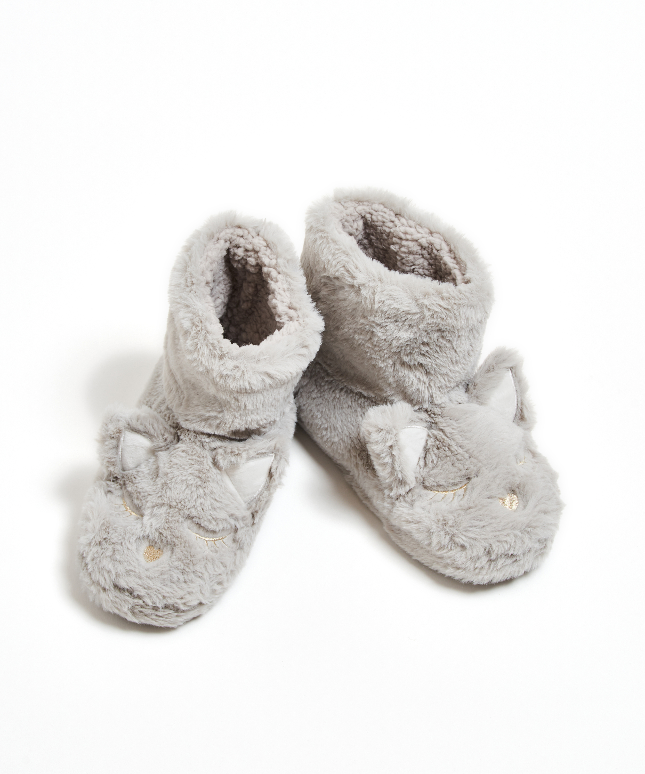 Cat Slippers, Gray, main