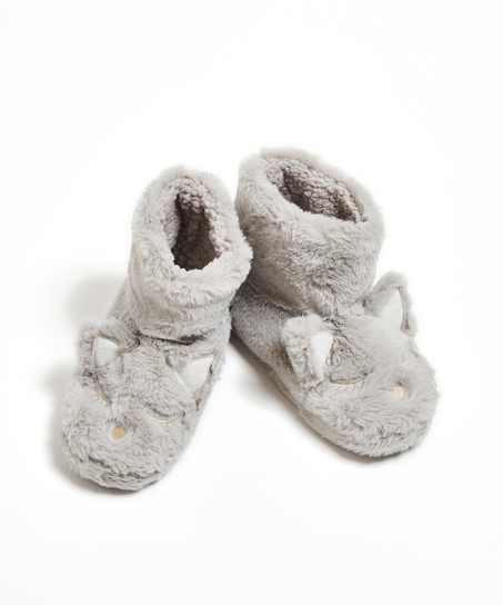 Cat Slippers, Gray