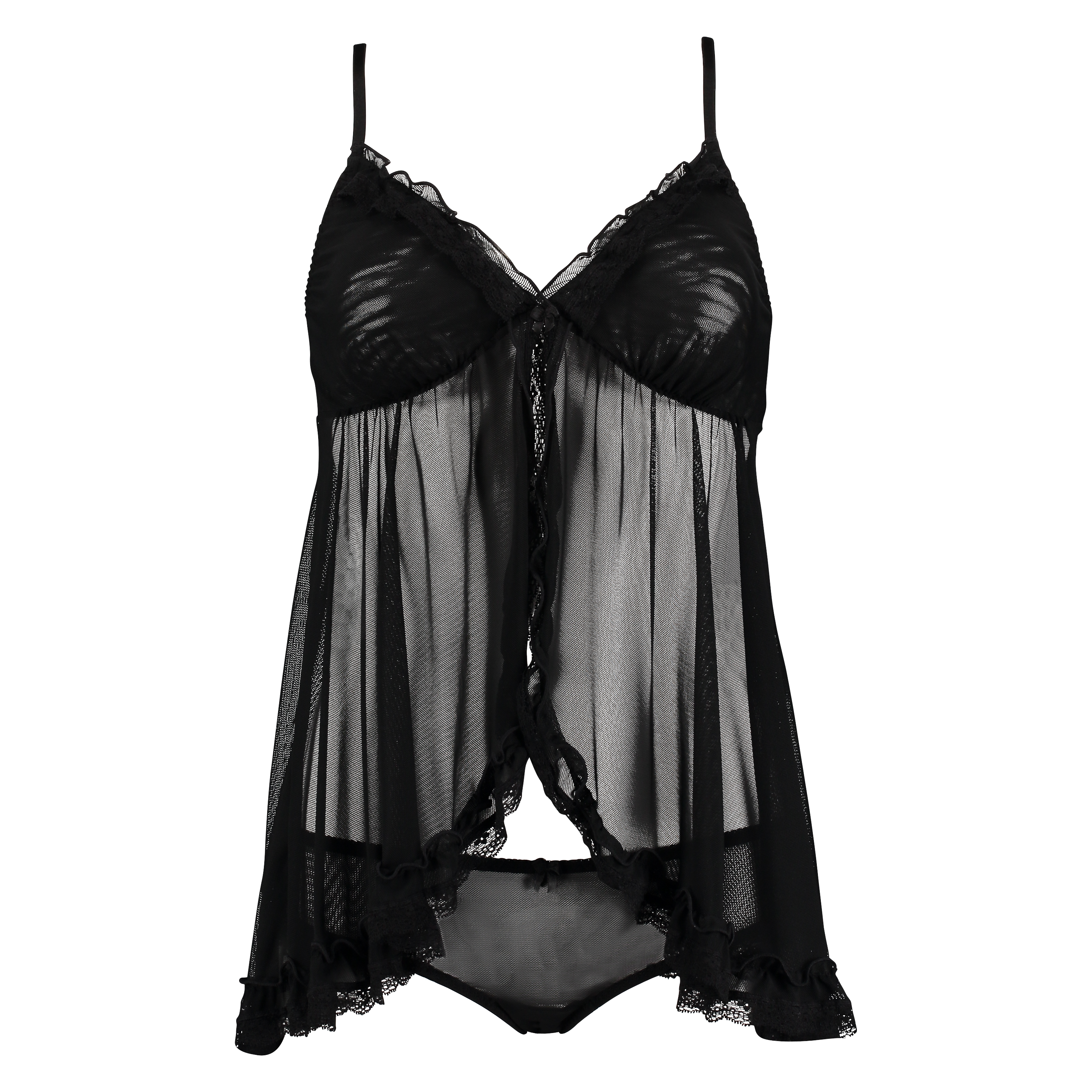 Naomi Heartflock Cami Set, Black, main