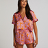 Satin pyjama shorts, Purple