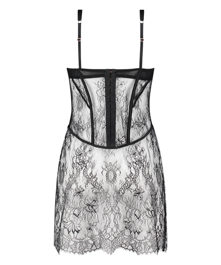 Lace Camille Slip dress, Black
