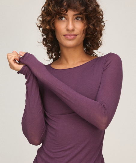super soft Boatneck shirt with Cashmere, Purple