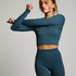 HKMX Seamless Sport Cropped Top, Green