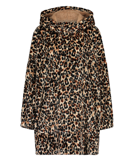 Flannel Fleece Hoodie, Brown