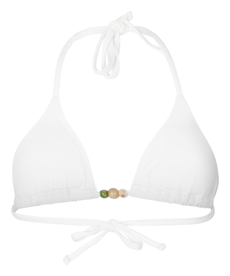 Triangle Bikini Top Crinkle, White