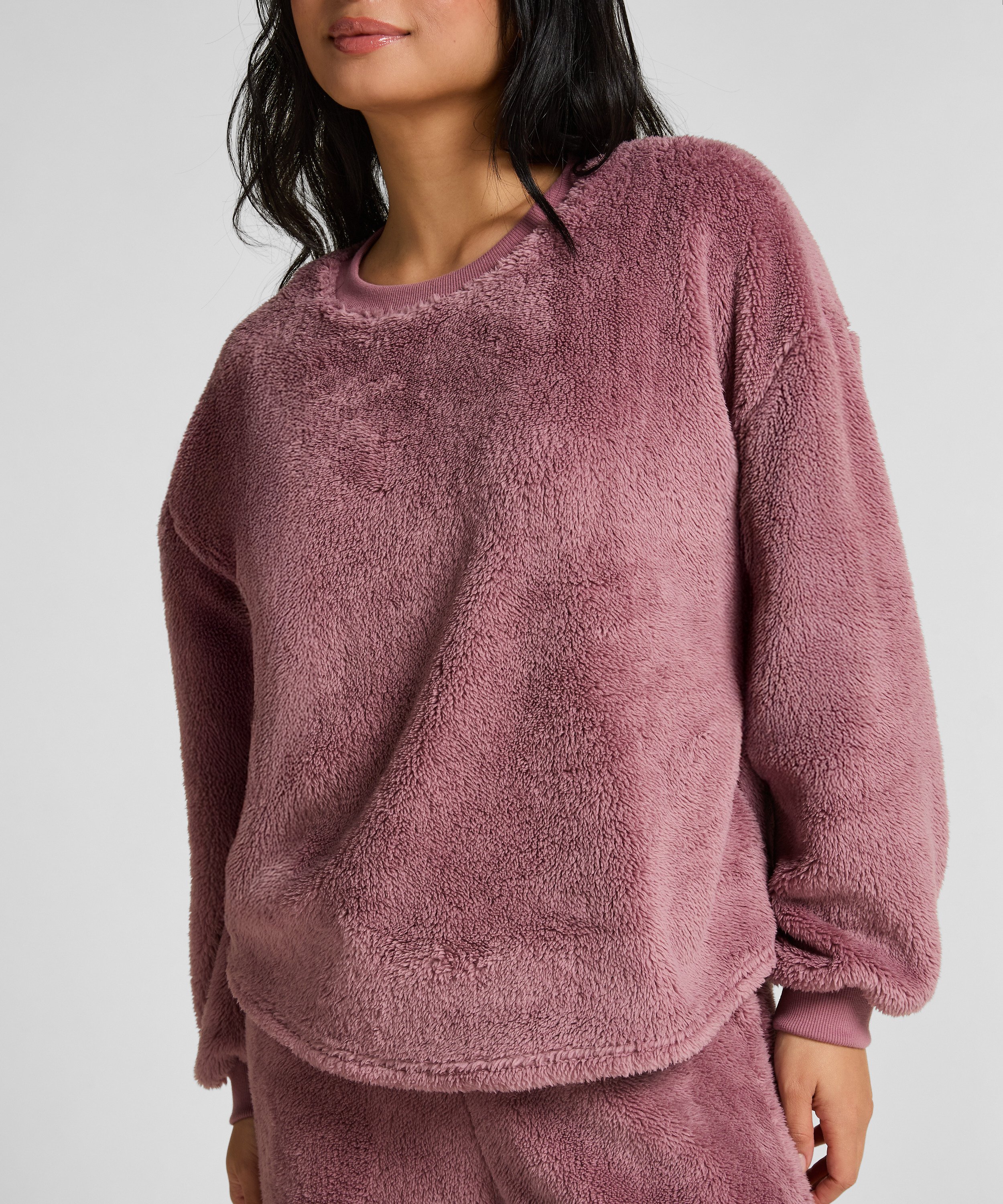 Longsleeved Top Fluffy Fleece, Pink, main