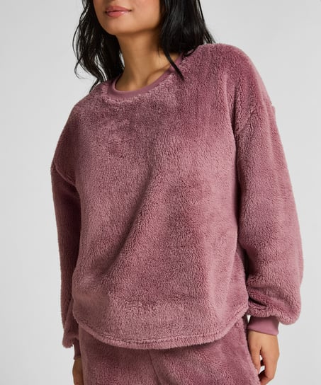 Longsleeved Top Fluffy Fleece, Pink