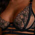 Tara non-padded longline underwired bra, Black