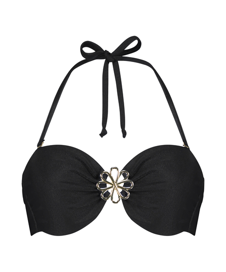 Yucatan Bandeau Bikini Top, Black