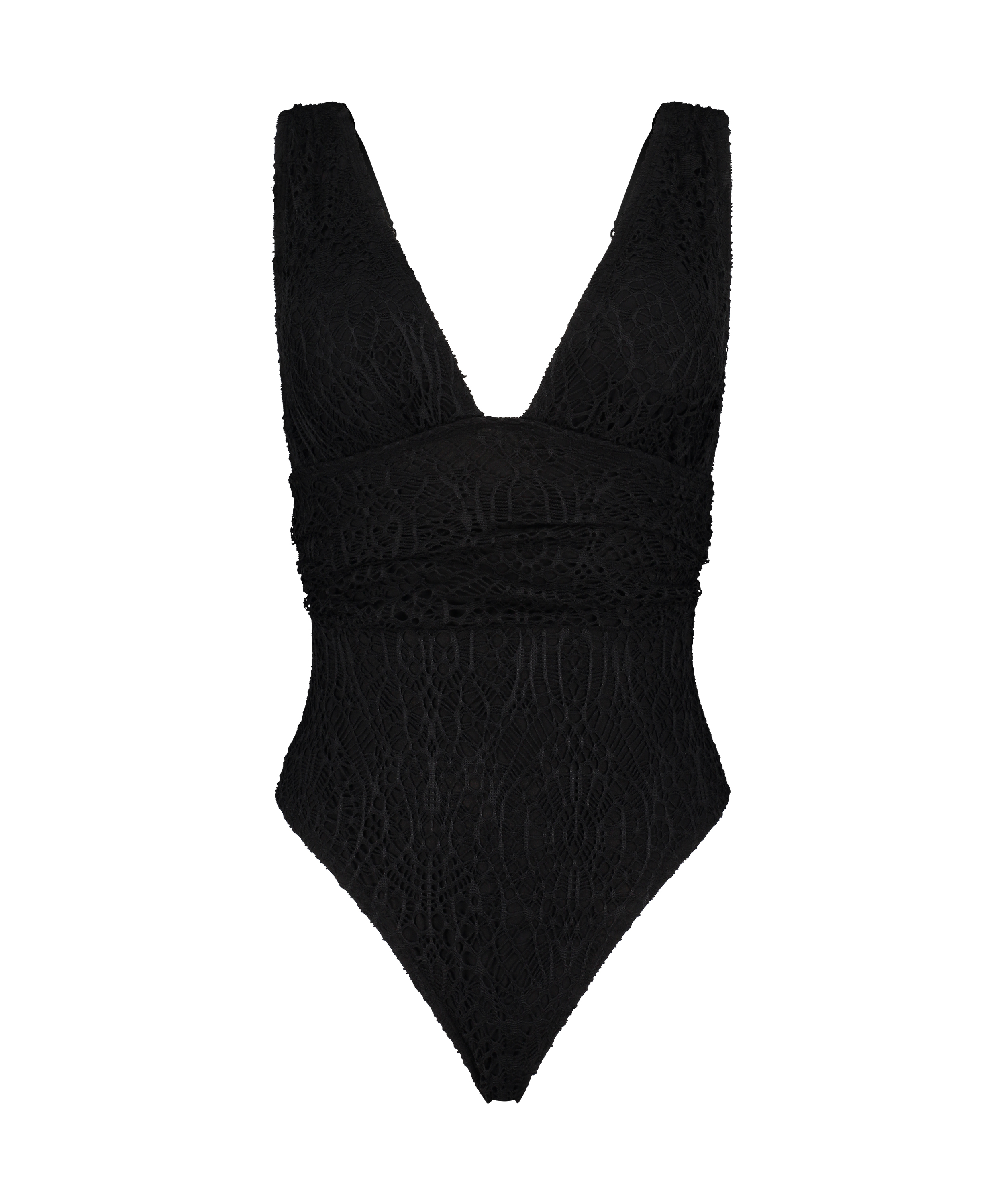 Crochet swimsuit, Black, main