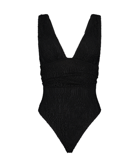 Crochet swimsuit, Black