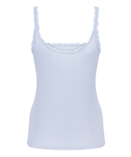 Pointelle Singlet, Blue