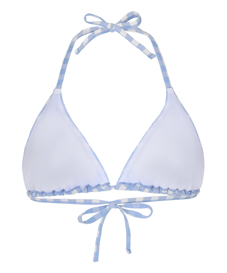 Amalfi Triangle Bikini Top, Blue