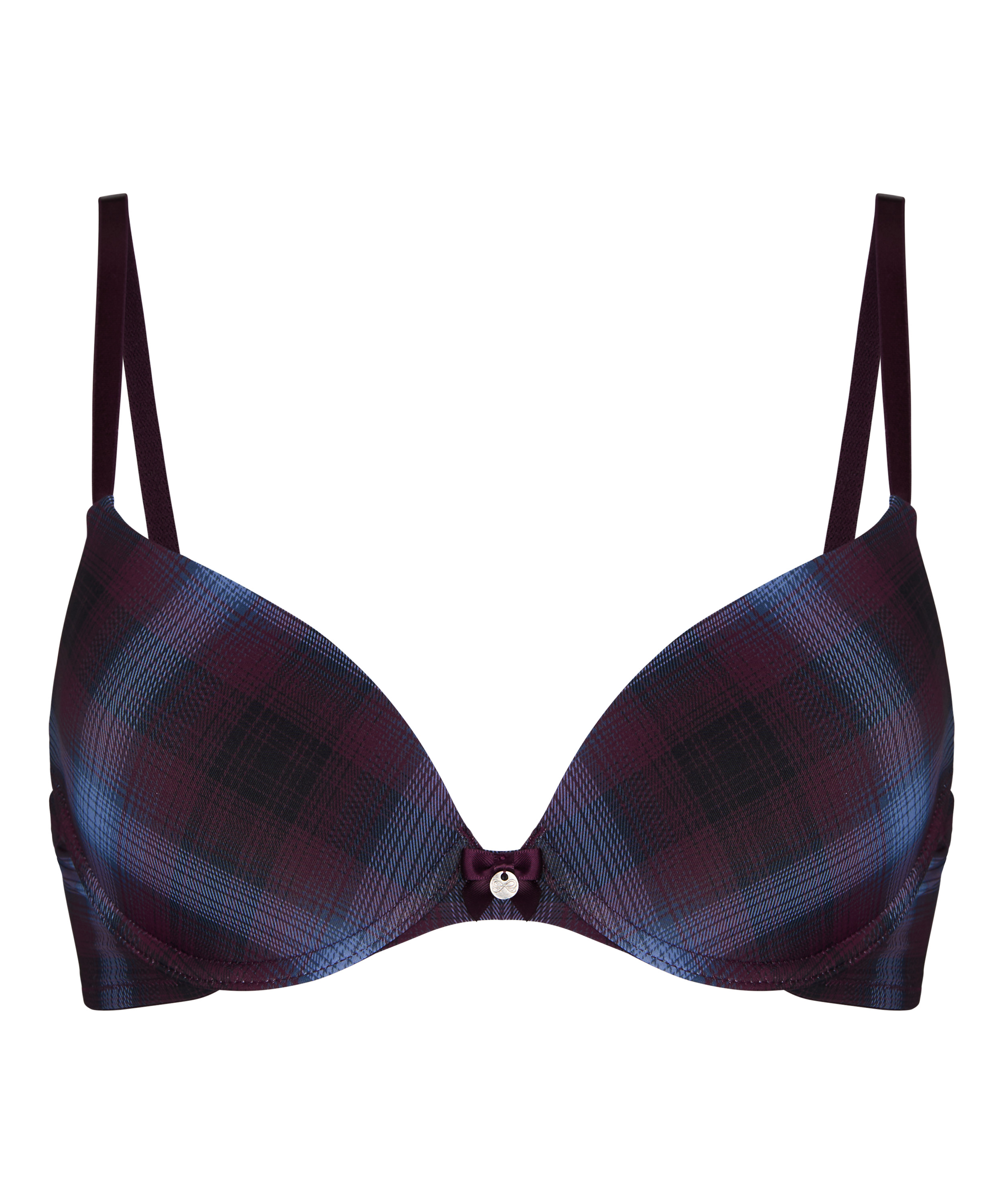 Plunge Padded Underwired Bra, Purple, main
