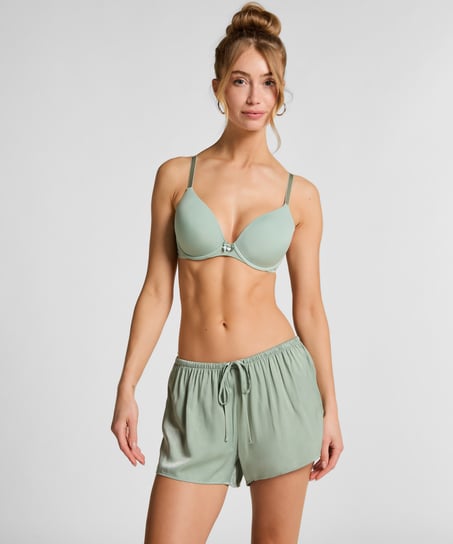 Plunge Padded Underwired Bra, Green