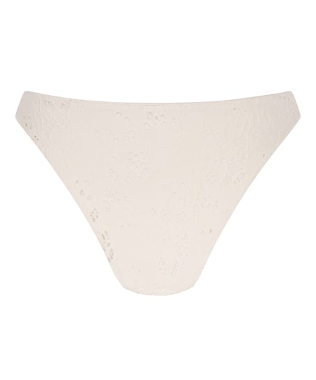 Crochet High Leg Bikinibottom, White