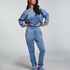 Tall Velours Jogging Bottoms, Blue