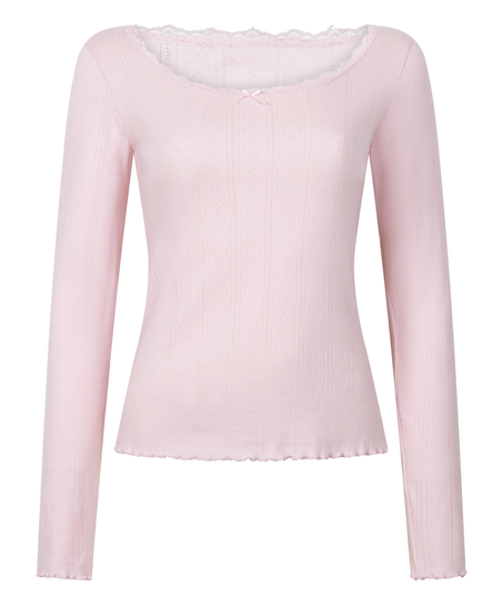 Pyjama top Pointelle, Pink