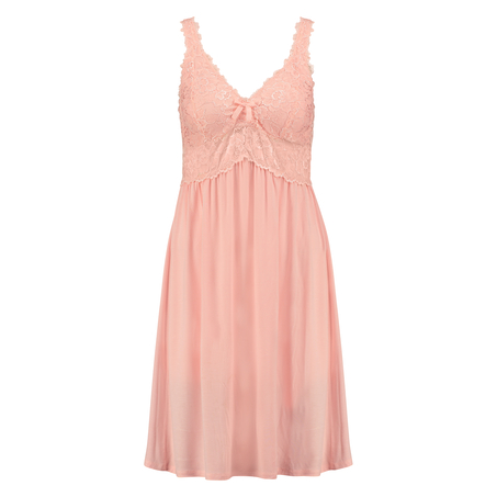 Modal Lace Slip Dress, Pink