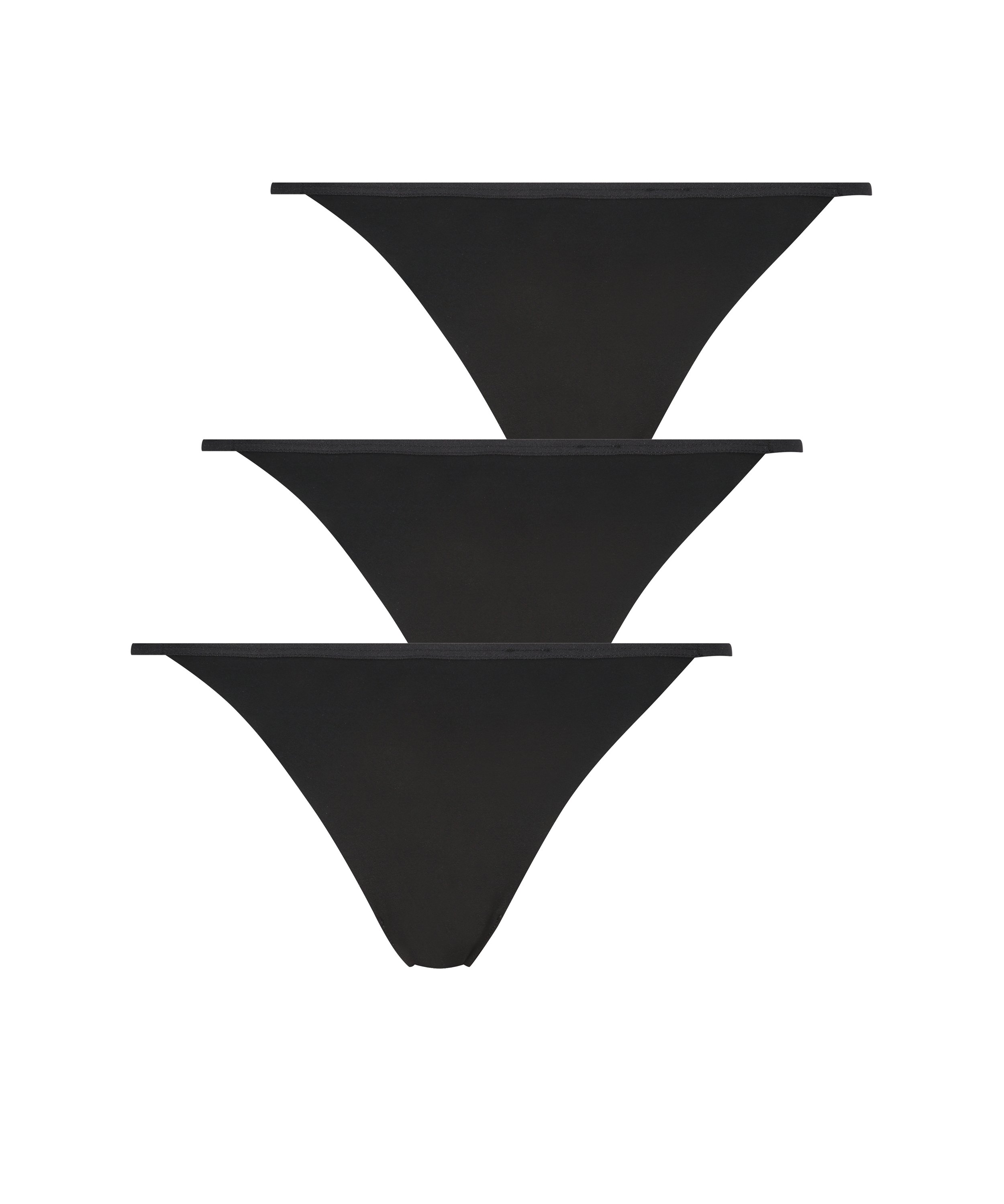 3-pack invisible thongs, Black, main