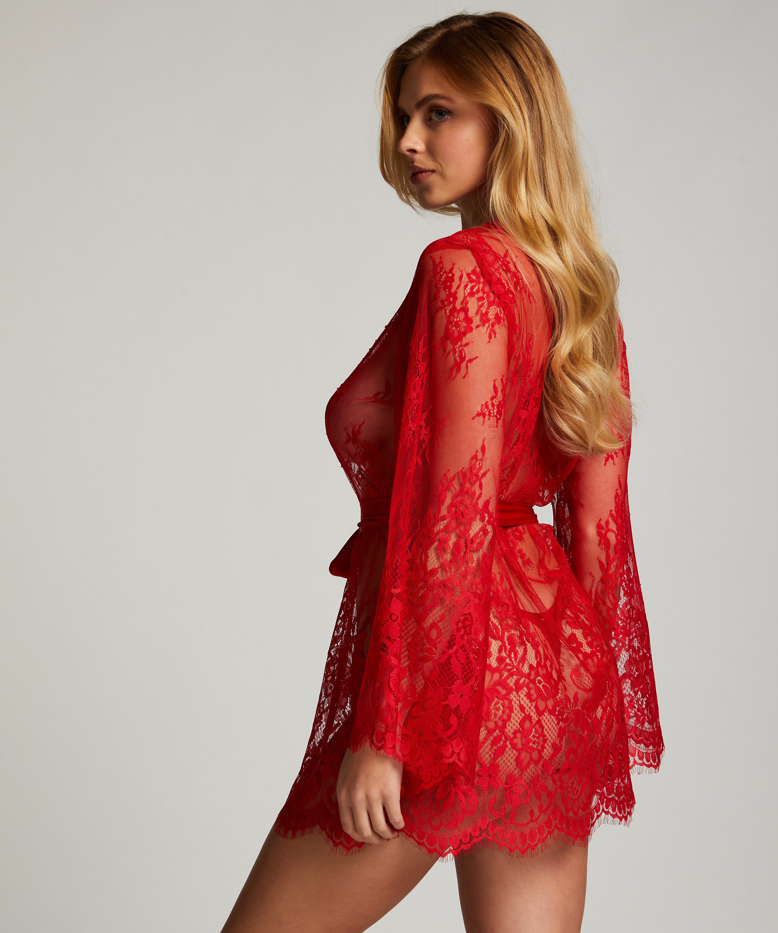 Isabelle Lace Kimono, Red, main