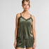Velours Lace Cami Top, Green