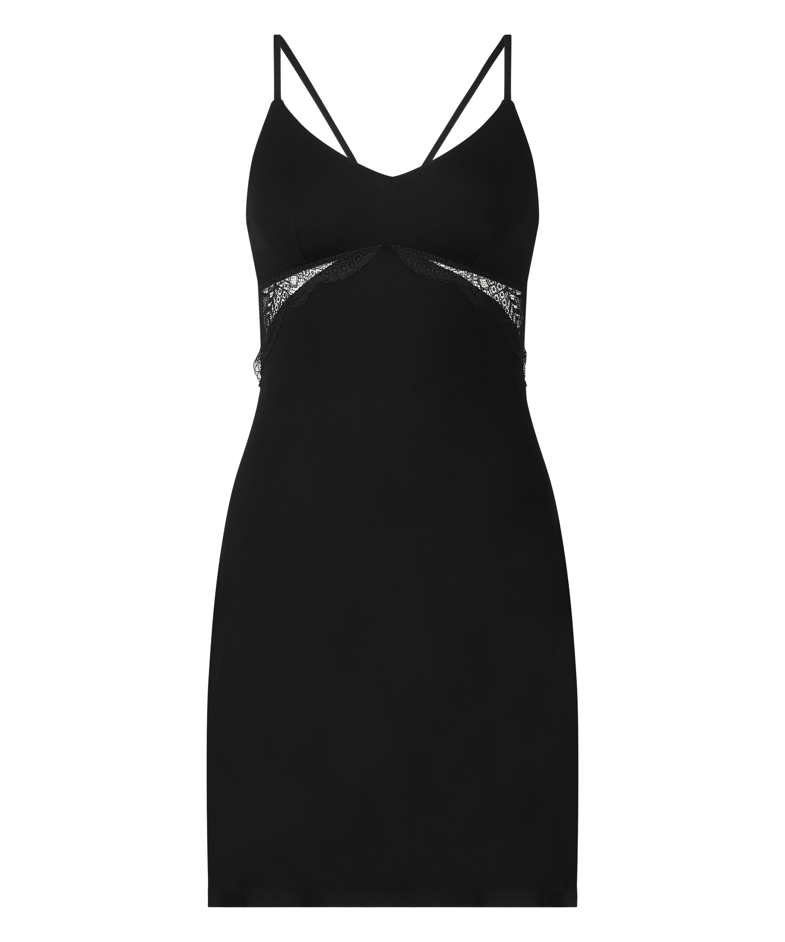 Jersey Slip Dress, Black, main