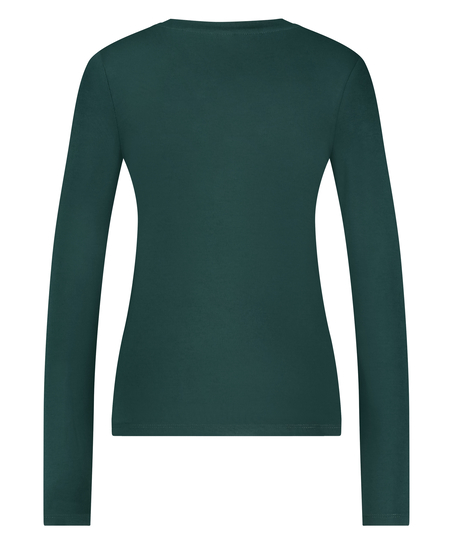Long-Sleeved Pyjama Top, Green