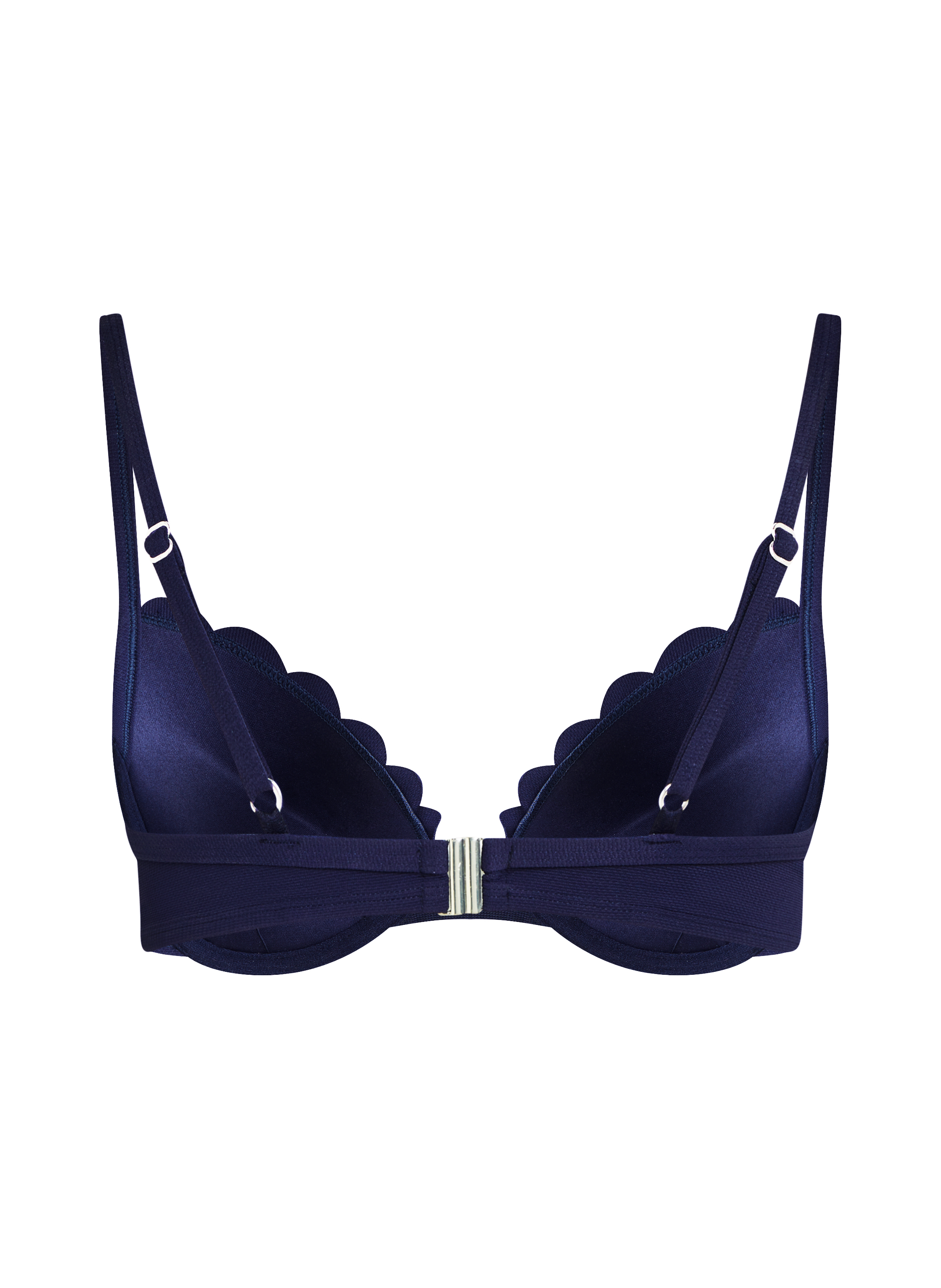 Scallop push-up underwired bikini top Cup A - E, Blue, main