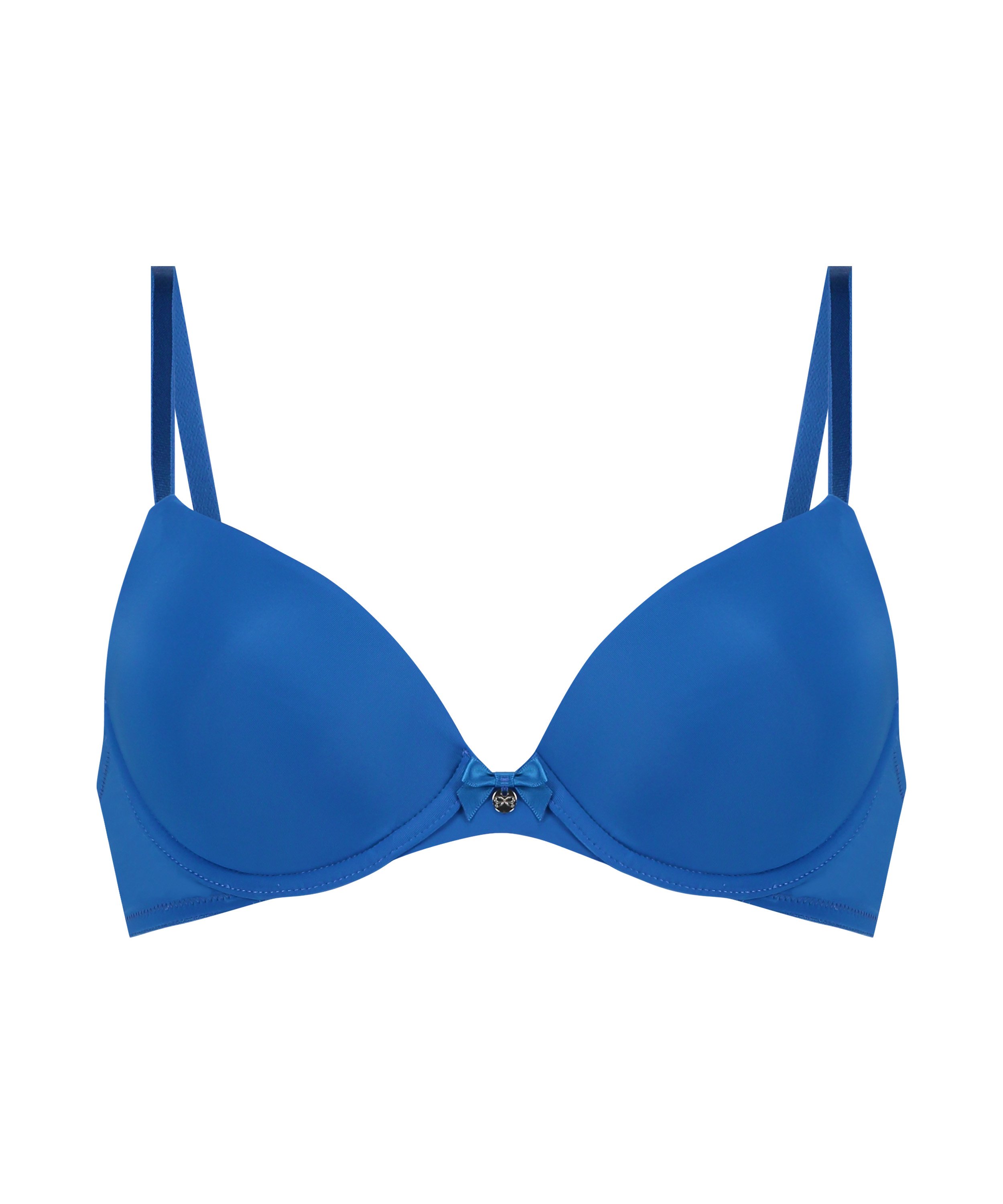 Plunge Padded Underwired Bra, Blue, main