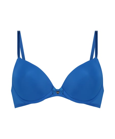 Plunge Padded Underwired Bra, Blue