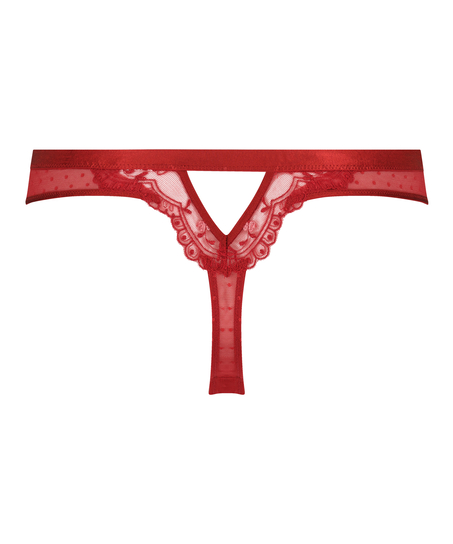 Violet High Leg Thong, Red