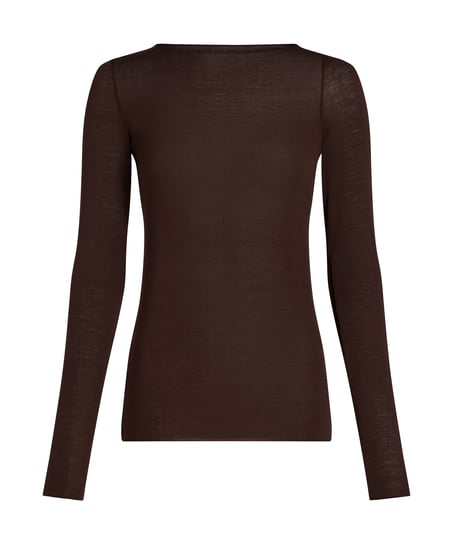 super soft Boatneck shirt with Cashmere, Brown