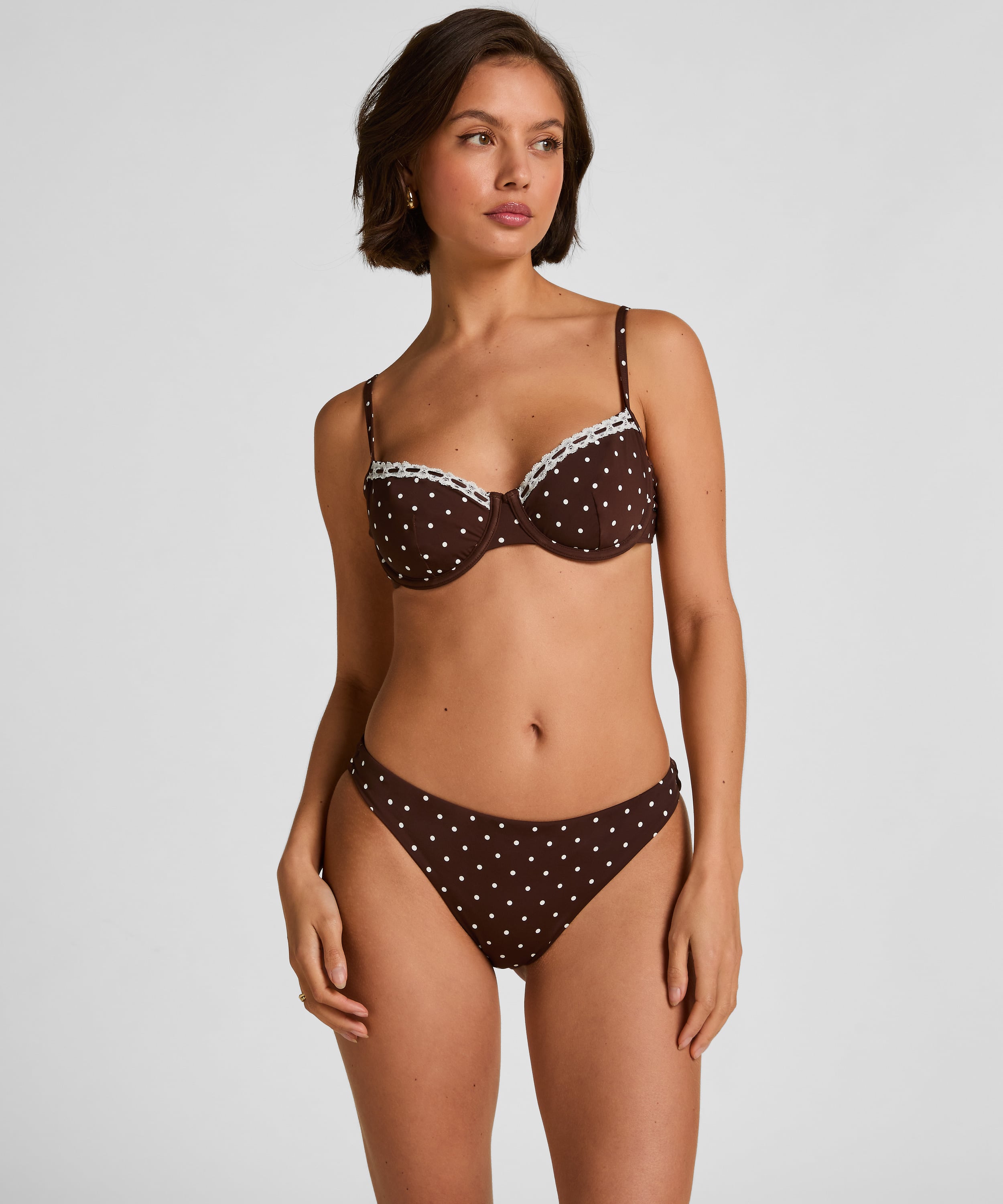 Non-Padded Underwired Bikini Top Algarve, Brown, main
