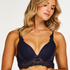 Tracey Padded Push-Up Longline Underwired Bra, Blue