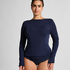 super soft Boatneck shirt with Cashmere, Blue