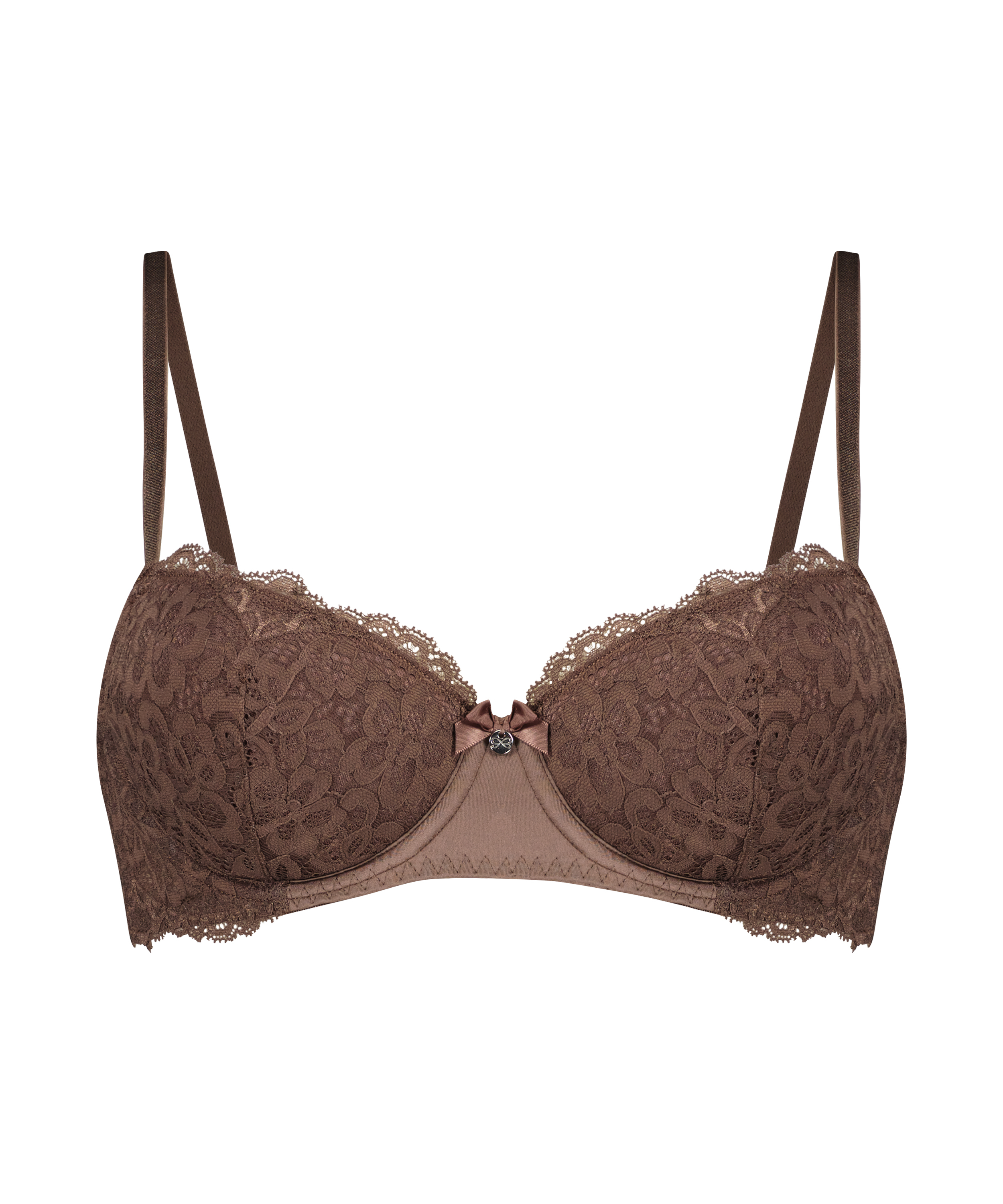 Marine Padded Underwired Bra, Brown, main