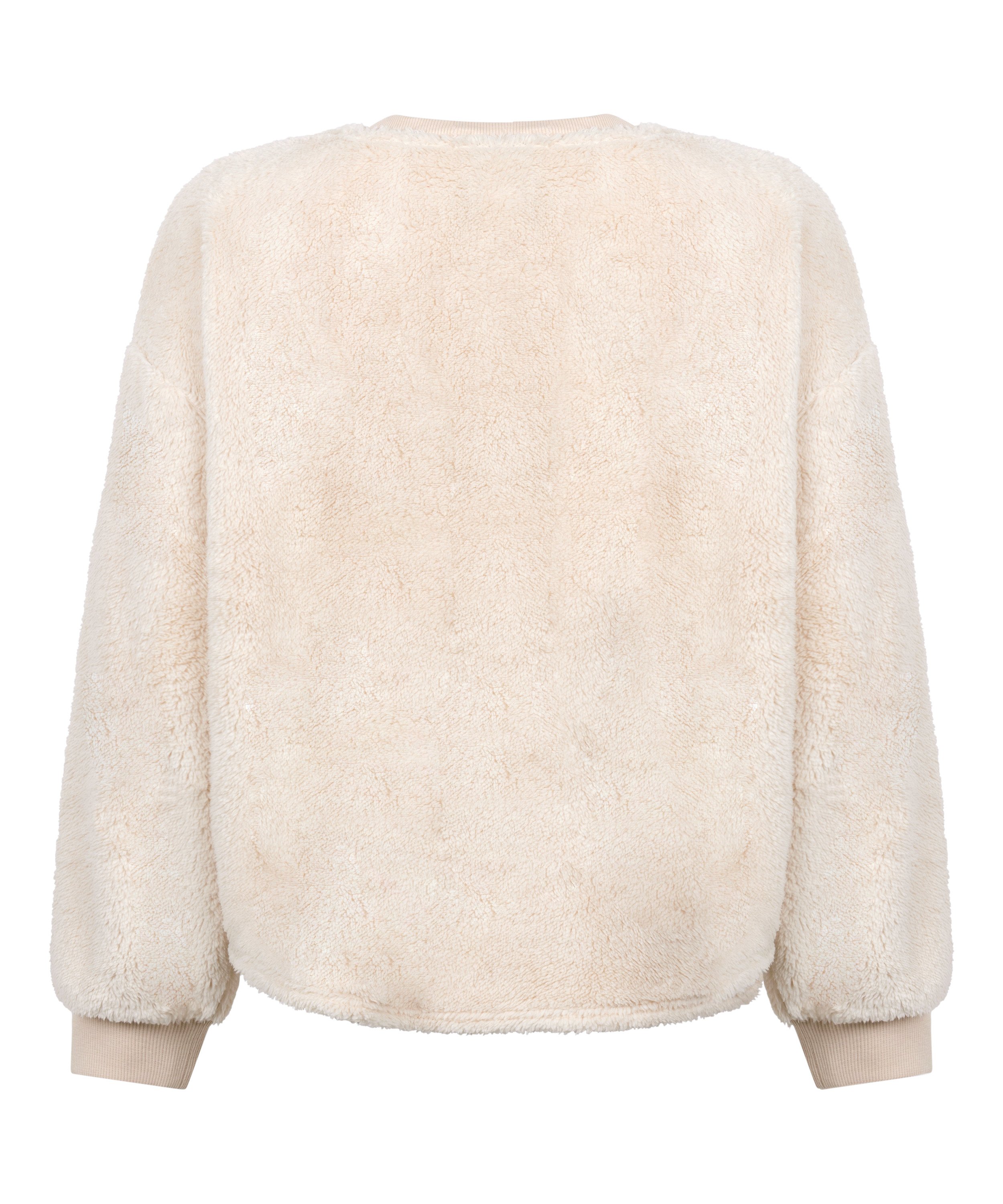 Longsleeved Top Fluffy Fleece, Beige, main