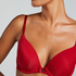 Plunge Padded Underwired Bra, Red