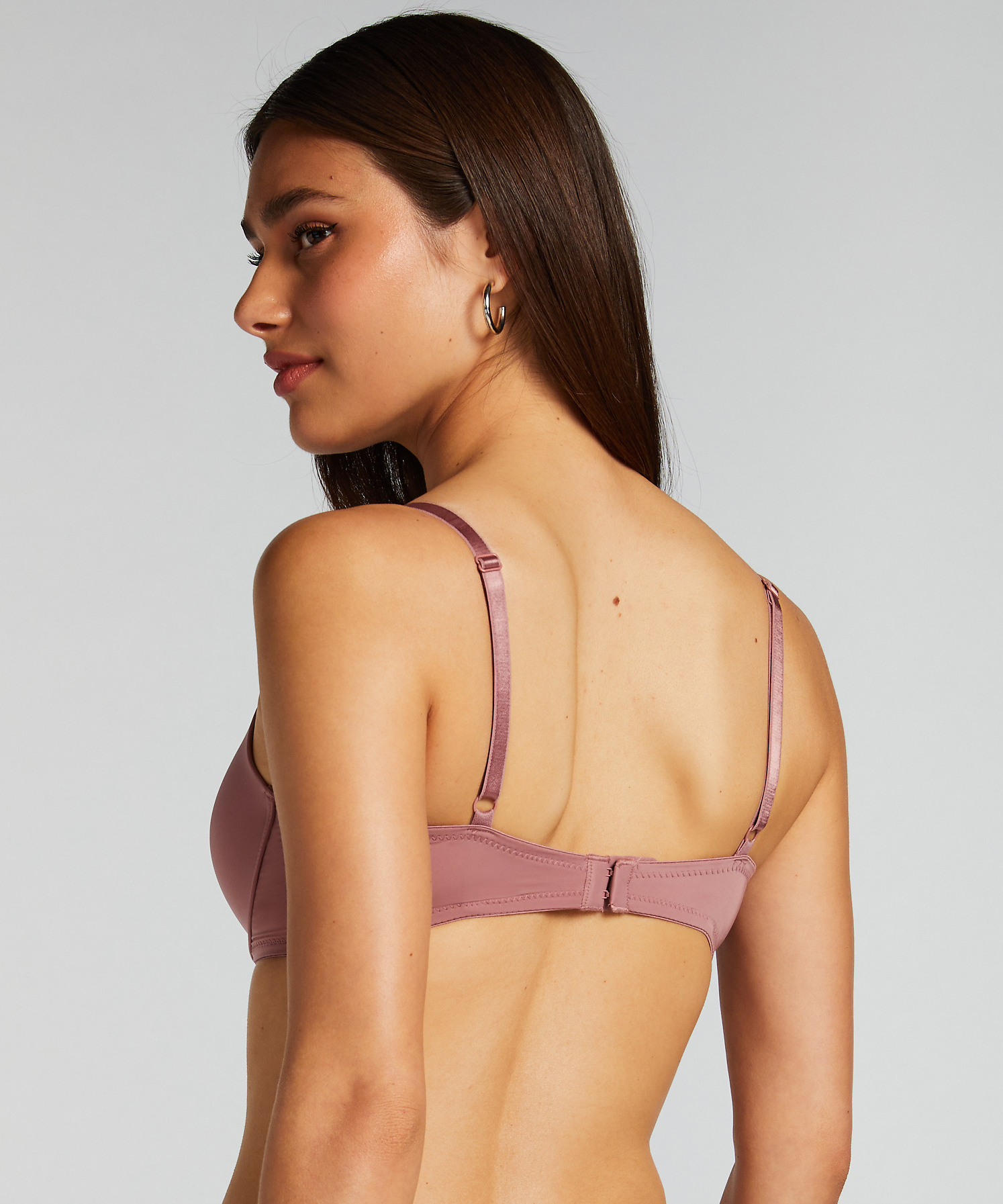 Plunge Padded Underwired Bra, Pink, main