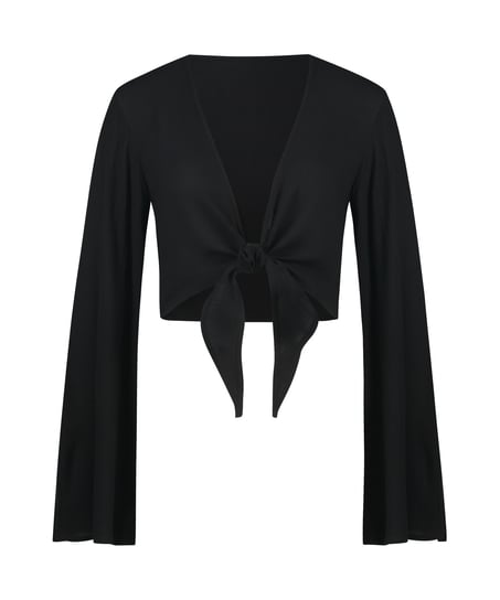 Knot Long Sleeve Top, Black