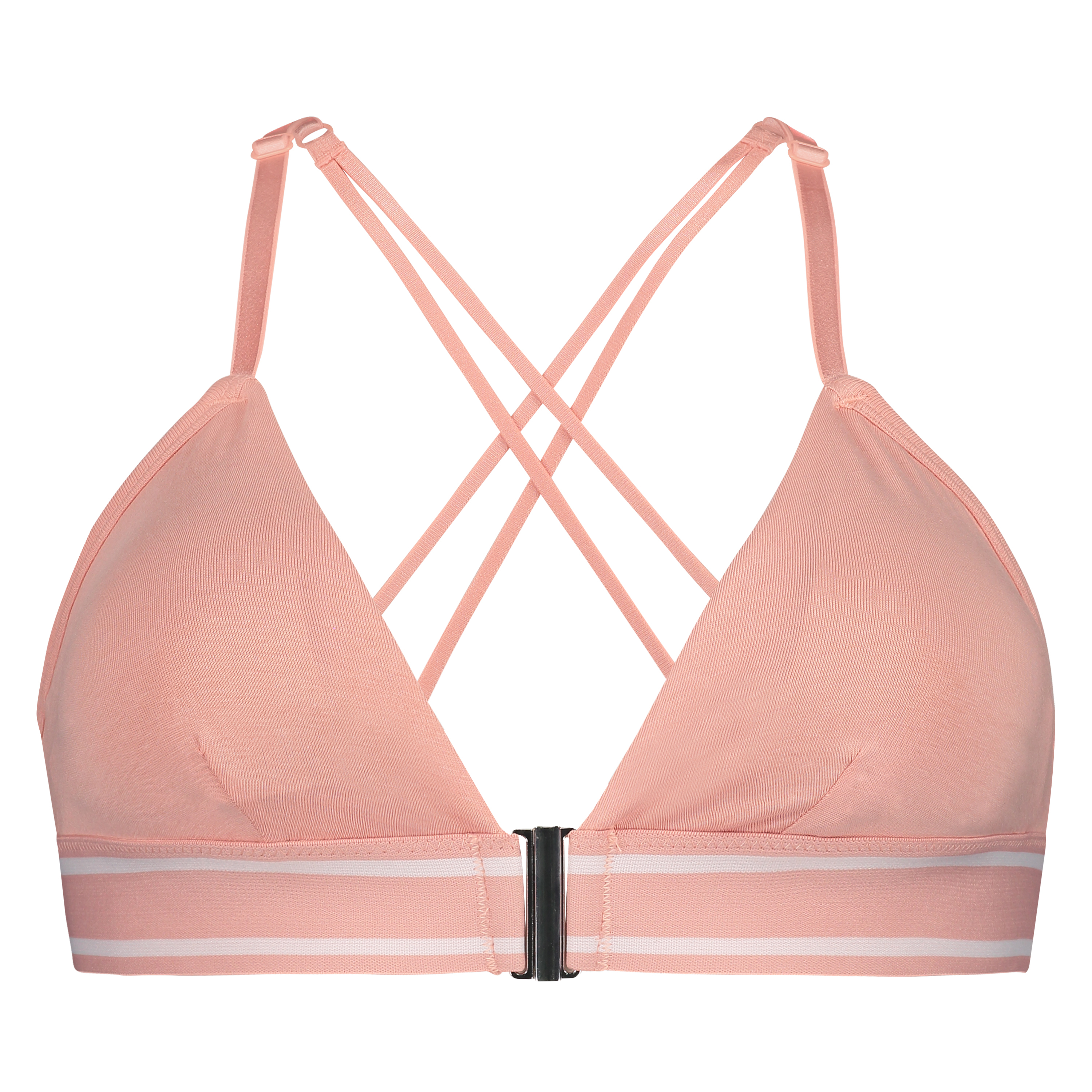Casey cotton padded triangle bralette, Pink, main