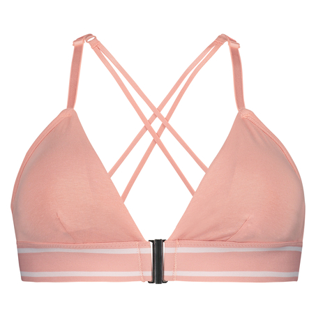 Casey cotton padded triangle bralette, Pink