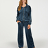 Velours Pyjama Bottoms, Blue