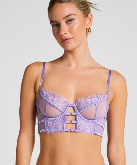 Nienke Non-Padded Underwired Longline Bra, Purple