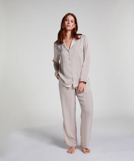 Satin Trousers, Beige