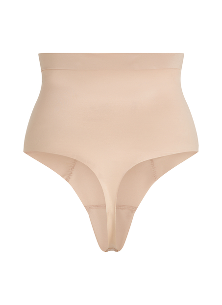 Sculpting scuba high waisted thong, Beige