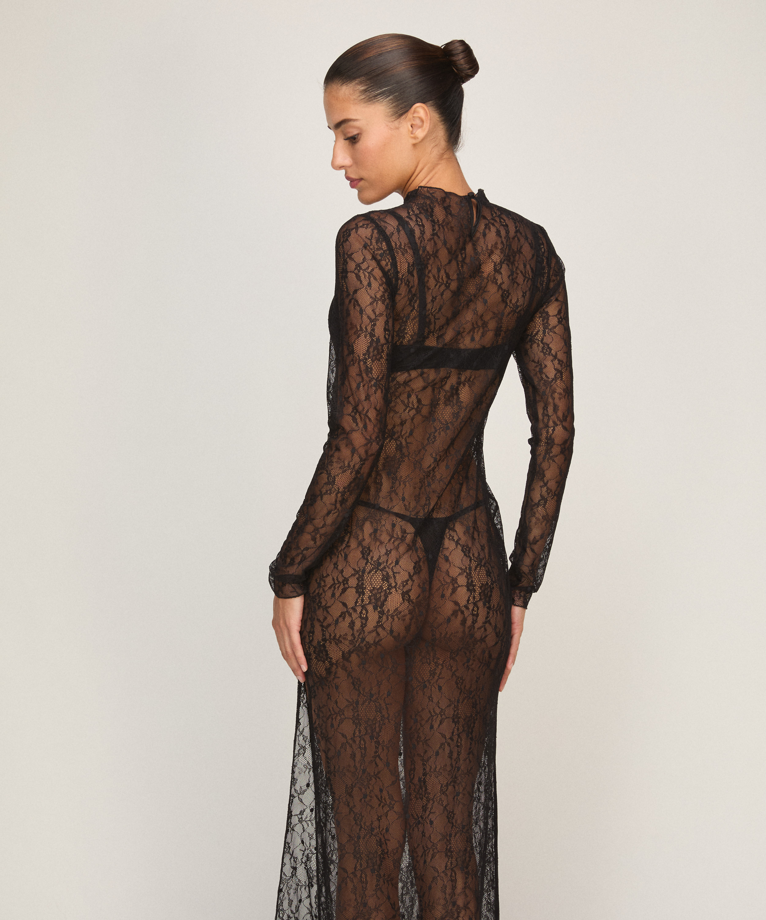 Slipdress Allover Lace, Black, main