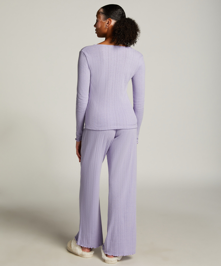 Henley Pyjama Top, Purple