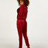 Velour Jogging Bottoms, Red